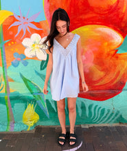 Load image into Gallery viewer, Baby Blue Lace Trim Mini Dress - By Frankie