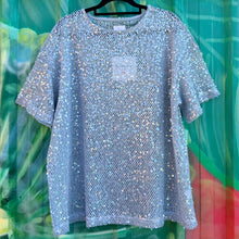 Load image into Gallery viewer, Baby Blue Oversized Sequin Top - By Frankie