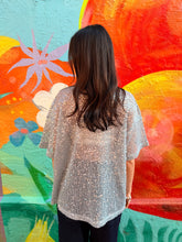 Load image into Gallery viewer, Baby Blue Oversized Sequin Top - By Frankie