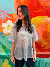 Load image into Gallery viewer, Baby Blue Oversized Sequin Top - By Frankie