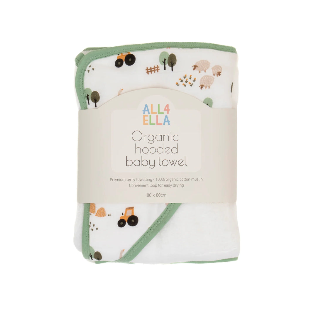 Country Farm Hooded Baby Towel