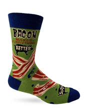 Load image into Gallery viewer, 'Bacon Makes Everything Better' Men's Novelty Crew Socks