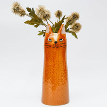 Load image into Gallery viewer, Bailey Cat Vase Orange 23cm