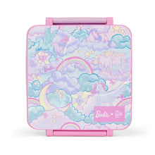 Load image into Gallery viewer, Barbie bento lunch box with unicorn and rainbow design on a white background