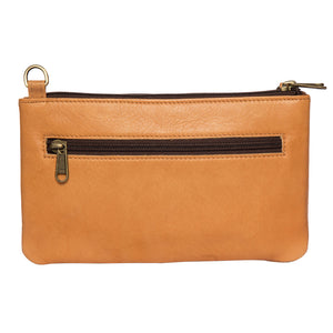 Barcelona Tan Leather Sling Bag with Painted Horse