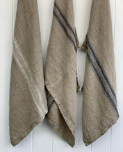 Load image into Gallery viewer, Basics White Stripe Linen Tea Towel