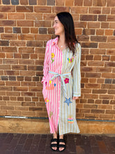 Load image into Gallery viewer, 'Be Happy' Embroidered Cotton Dress