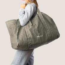 Load image into Gallery viewer, Beachy Keen Waxed Canvas Beach Bag - Moss Green