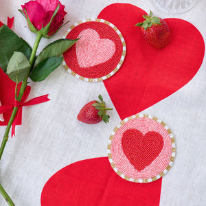 Heart Beaded Coasters - Set of 4