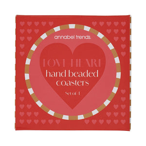Heart Beaded Coasters - Set of 4