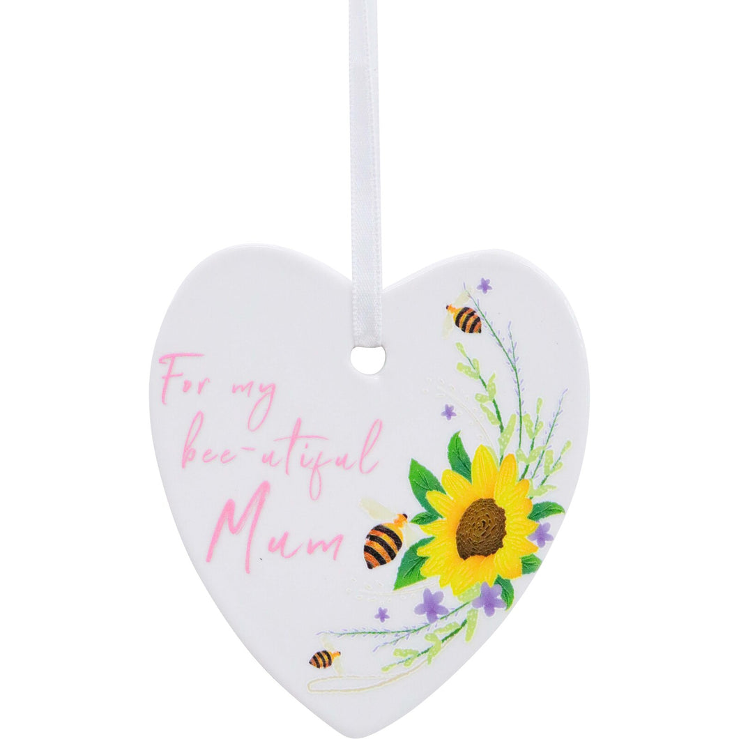 'For My Beautiful Mum' Bee Hanging Heart