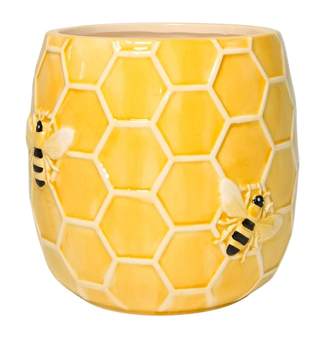 Bee Hive Planter Yellow 12cm