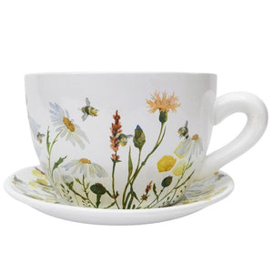 Bee Meadow Tea Cup Planter