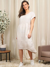 Load image into Gallery viewer, &#39;Anna&#39; Beige 100% Linen Dress with Pockets