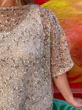 Load image into Gallery viewer, Beige Sequin Knit Top - By Frankie