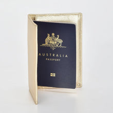 Load image into Gallery viewer, Gold Billy RFID Leather Passport Wallet - Cobb &amp; Co