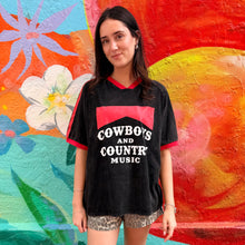 Load image into Gallery viewer, Black Acid Wash 'Cowboys and Country Music' T-Shirt - By Frankie