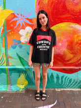 Load image into Gallery viewer, Black Acid Wash 'Cowboys and Country Music' T-Shirt - By Frankie