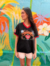 Load image into Gallery viewer, Black Acid Wash 'Tiger Eye' T-Shirt - By Frankie