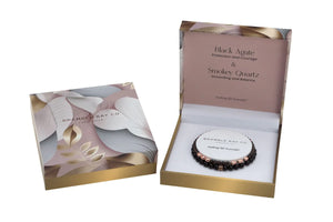 Black Agate & Smokey Quartz Twin Elegance Bracelet