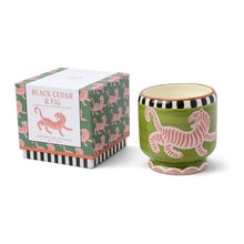 Load image into Gallery viewer, Tiger Ceramic Candle - Black Cedar &amp; Fig