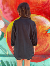 Load image into Gallery viewer, Black Denim Look LS Top &amp; Short Set - By Frankie