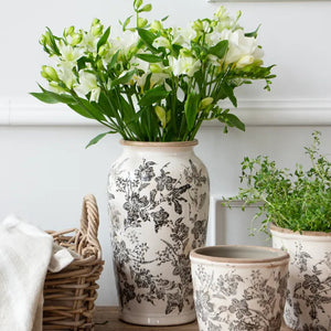 Small Black Floral Vase