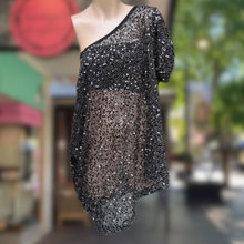 Load image into Gallery viewer, Black Off Shoulder Sequin Top - By Frankie