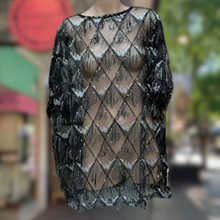 Load image into Gallery viewer, Black Sequin Tassle Top - By Frankie