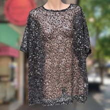 Load image into Gallery viewer, Black Sequin Knit Top - By Frankie