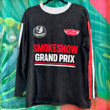 Load image into Gallery viewer, Black Acid Wash 'Smokeshow Grand Prix' Long Sleeve Tee - By Frankie