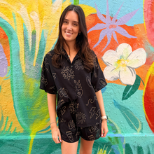 Load image into Gallery viewer, Black/Tan Angel Numbers Shirt &amp; Short Set - By Frankie