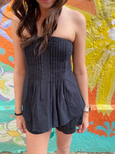 Load image into Gallery viewer, Black Pleated Strapless Top &amp; Short Set - By Frankie