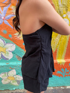 Black Pleated Strapless Top & Short Set - By Frankie