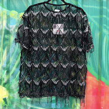 Load image into Gallery viewer, Black Sequin Tassle Top - By Frankie