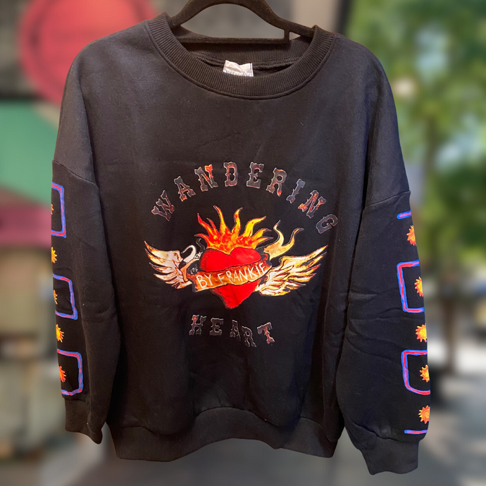 Black Wandering Hearts Sweater - By Frankie