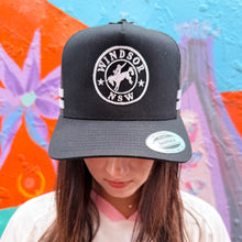 Load image into Gallery viewer, Black 'Windsor NSW' Stripe Trucker