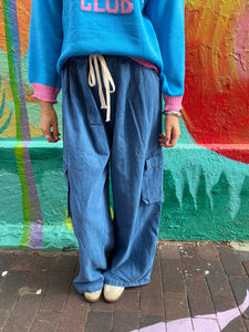 Blue Denim Cargo Pants - By Frankie