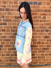 Load image into Gallery viewer, Blue &amp; Yellow Embroidered Cotton Shirt