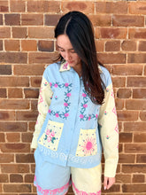 Load image into Gallery viewer, Blue &amp; Yellow Embroidered Cotton Shirt