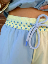 Load image into Gallery viewer, Blue &amp; Yellow Embroidered Cotton Shorts