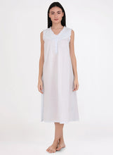 Load image into Gallery viewer, Pastel Blue Embroidered Sleeveless Nightie