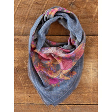 Load image into Gallery viewer, Charcoal English Garden Boho Bandana Scarf