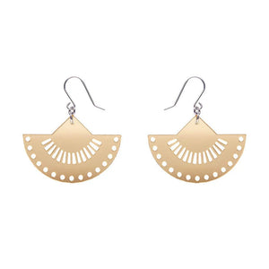 Gold Boho Fan Drop Earrings - Erstwilder