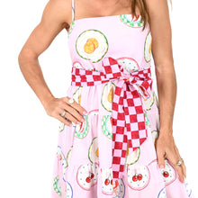 Load image into Gallery viewer, &quot;Olivia&quot; Mini Dress in Bon Appetit Print - Palm Cove