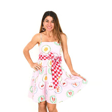 Load image into Gallery viewer, &quot;Olivia&quot; Mini Dress in Bon Appetit Print - Palm Cove