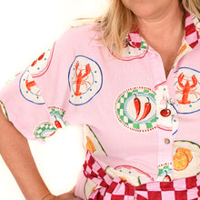 Load image into Gallery viewer, &quot;Willow&quot; Short Sleeve Maxi Dress in Bon Appetit Print - Palm Cove