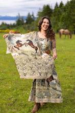Load image into Gallery viewer, &#39;Born To Run&#39; Scarf with Wild Horse &amp; Floral Print - Market of Stars