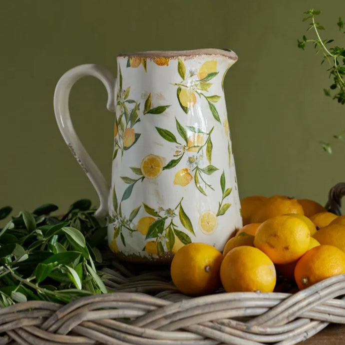 Tall Botanical Lemon Jug