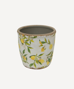 Large Botanical Lemon Pot